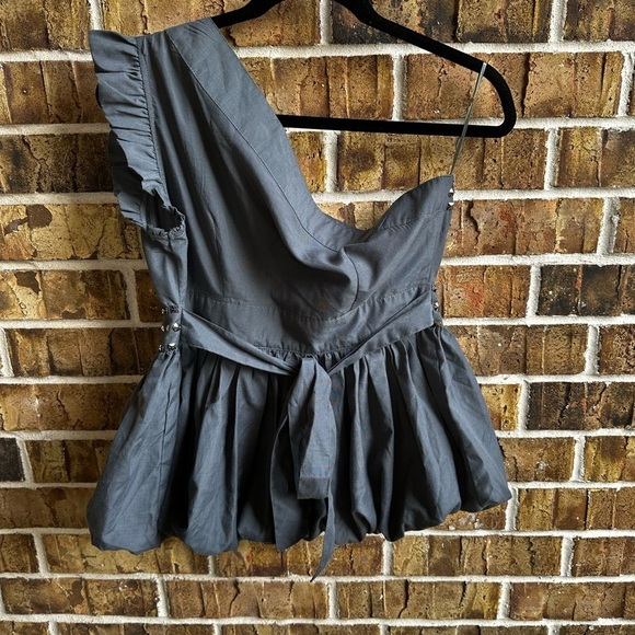 Double Zero Gray Studded Top - Picture 3 of 5